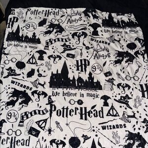 Brand new Harry Potter white and black blanket 50”X60”
